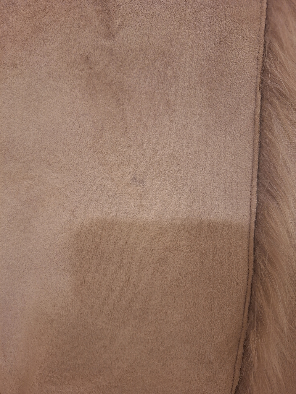 C Taupe Faux-Suede Vest with Plush Fur Collar - Picture 4 of 5